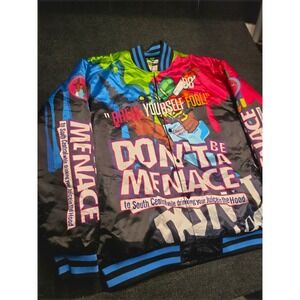Headgear Classics Dont Be A Menace Loc Dog Satin Varsity Jacket Mens 7XL